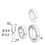 Bague pour verrou + Vis diam. 88mm pour tube ZF 64 – Image 2