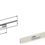 H809BA LAME FINALE + SERRURE ENR INT BLANC 9010 1490 MM